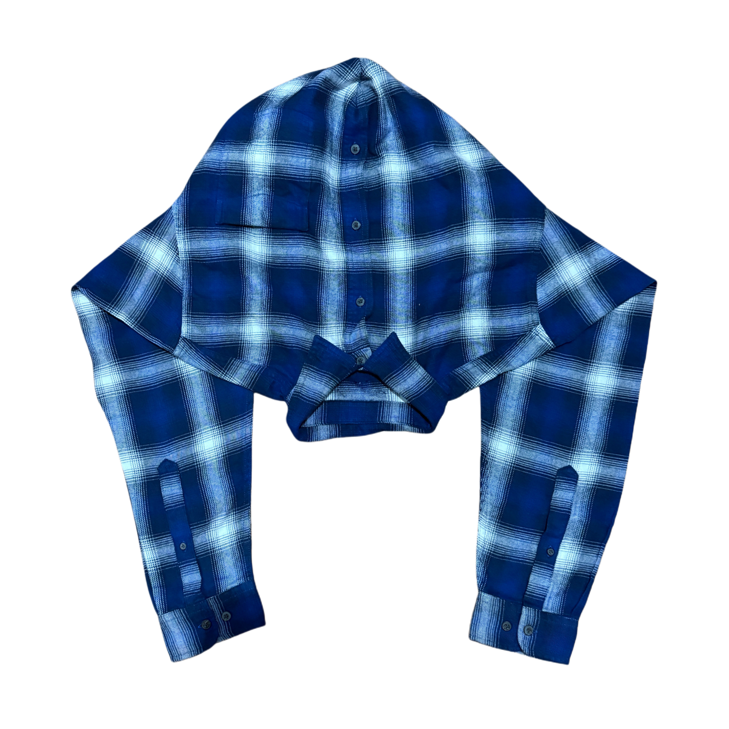 FANNEL SCARF HOOD (BLUE)