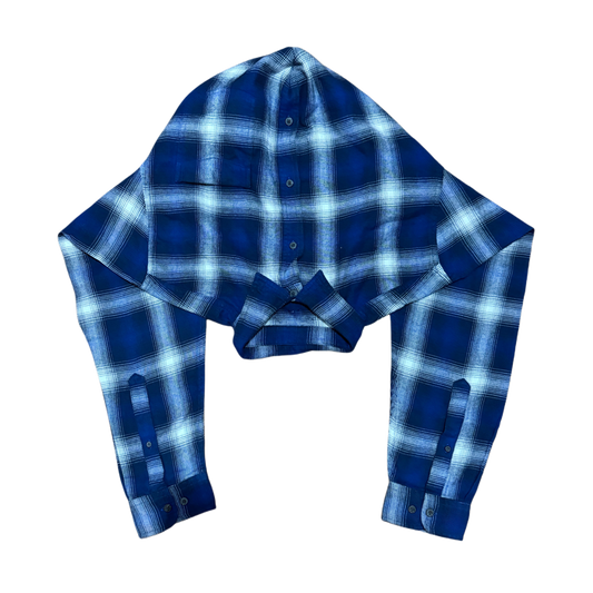 FANNEL SCARF HOOD (BLUE)
